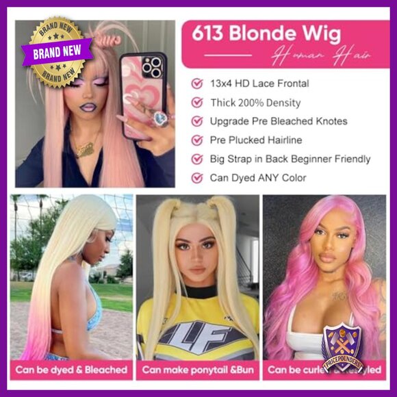 32 Inch Human Hair Lace Front Wig Pre Plucked HD Lace Straight main image 6